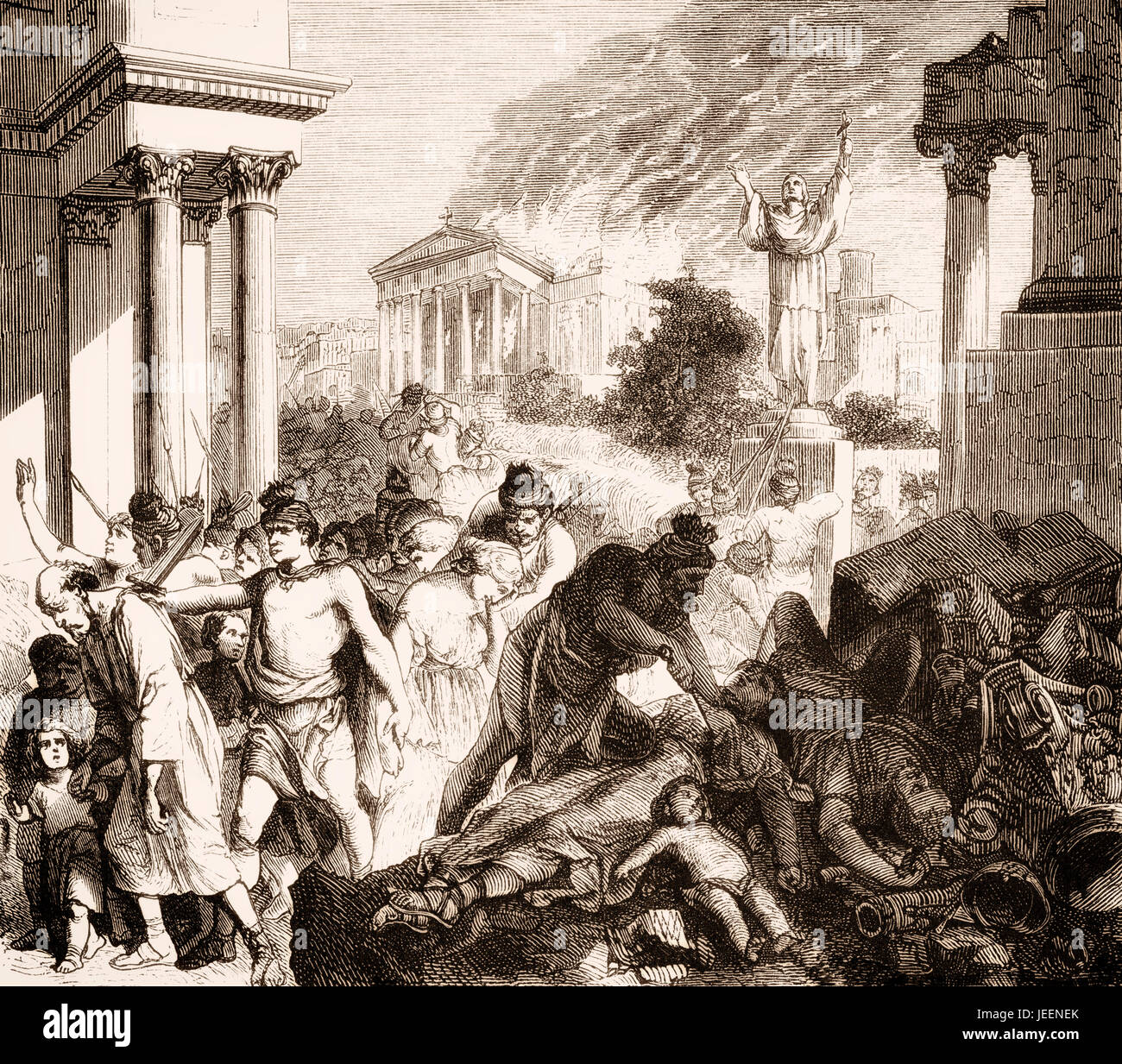 Geiserich Plünderung Roms, 455 n. Chr. Stockfoto