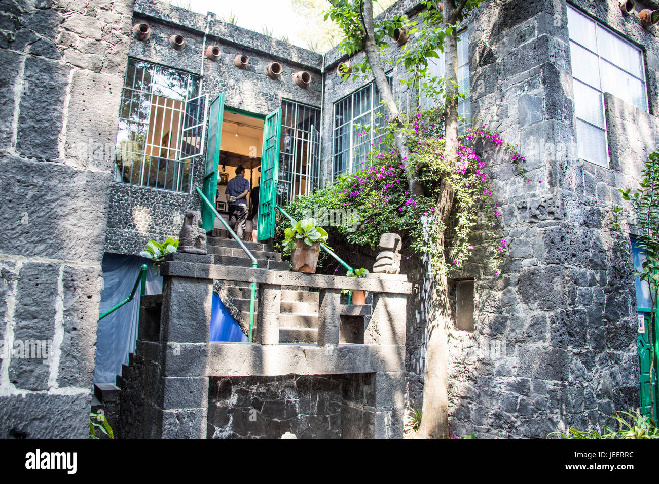 Frida es Haus, Museo Frida Kahlo, Mexico City, Mexiko Stockfoto