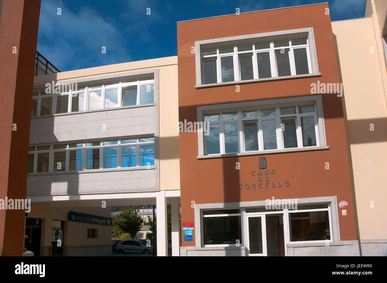 Rathaus, Cee, La Coruña Provinz, Region Galicien, Spanien, Europa Stockfoto