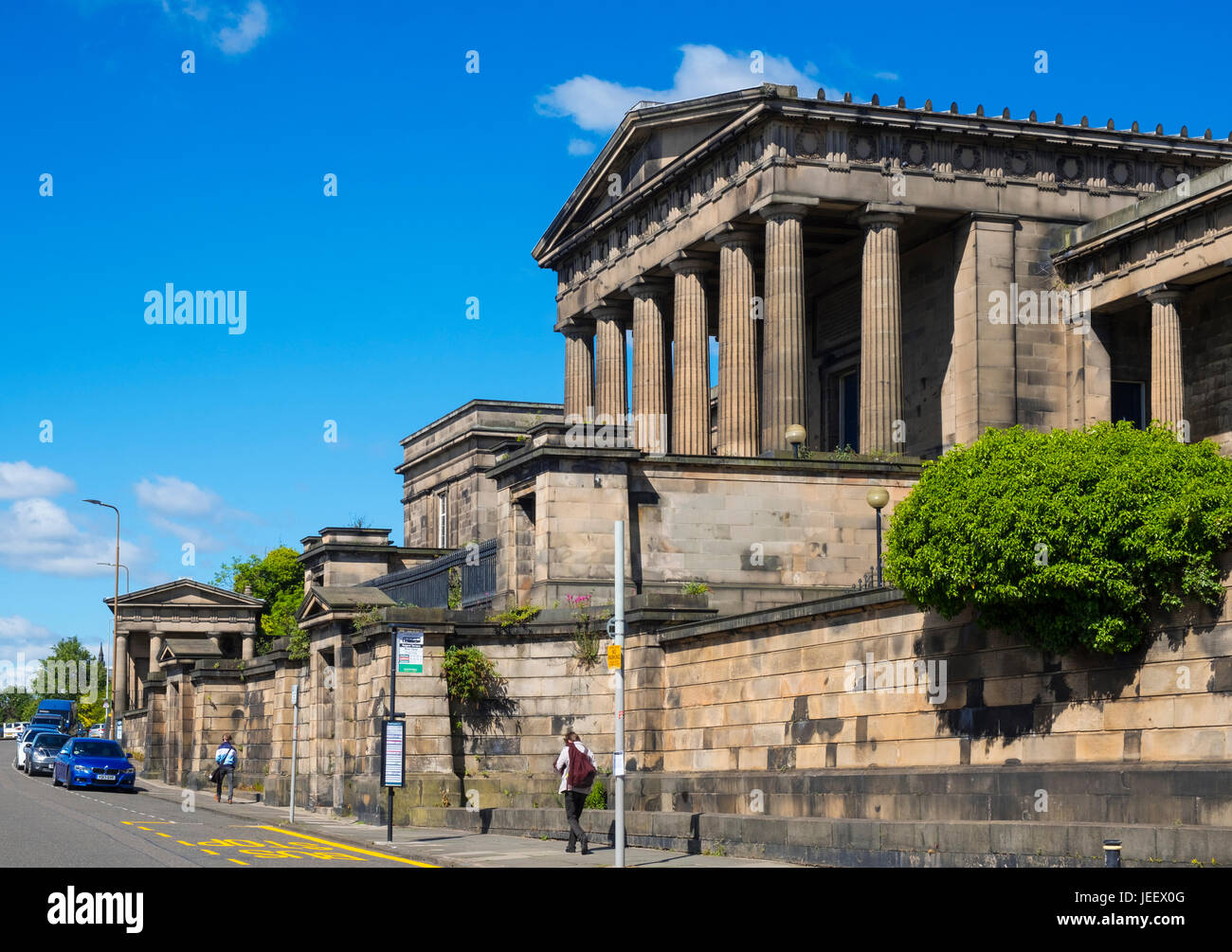 Fassade der ehemaligen Royal High School in Edinburgh, Schottland, Vereinigtes Königreich Stockfoto