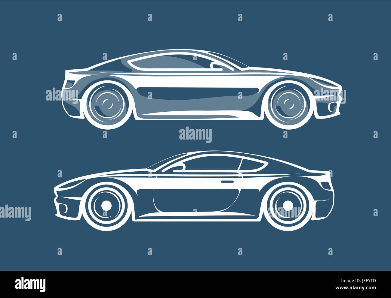 Sportwagen-Silhouette. Rasse, Fahrzeug, Automobil-Symbol oder Logo. Vektor-illustration Stock Vektor