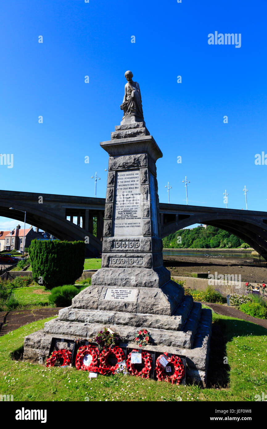 Kriegerdenkmal, Berwick nach Tweed. Nördlichste Stadt Englands. Stockfoto