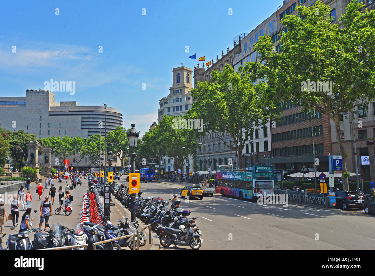 Catalonia Square, Barcelona, Spanien Stockfoto