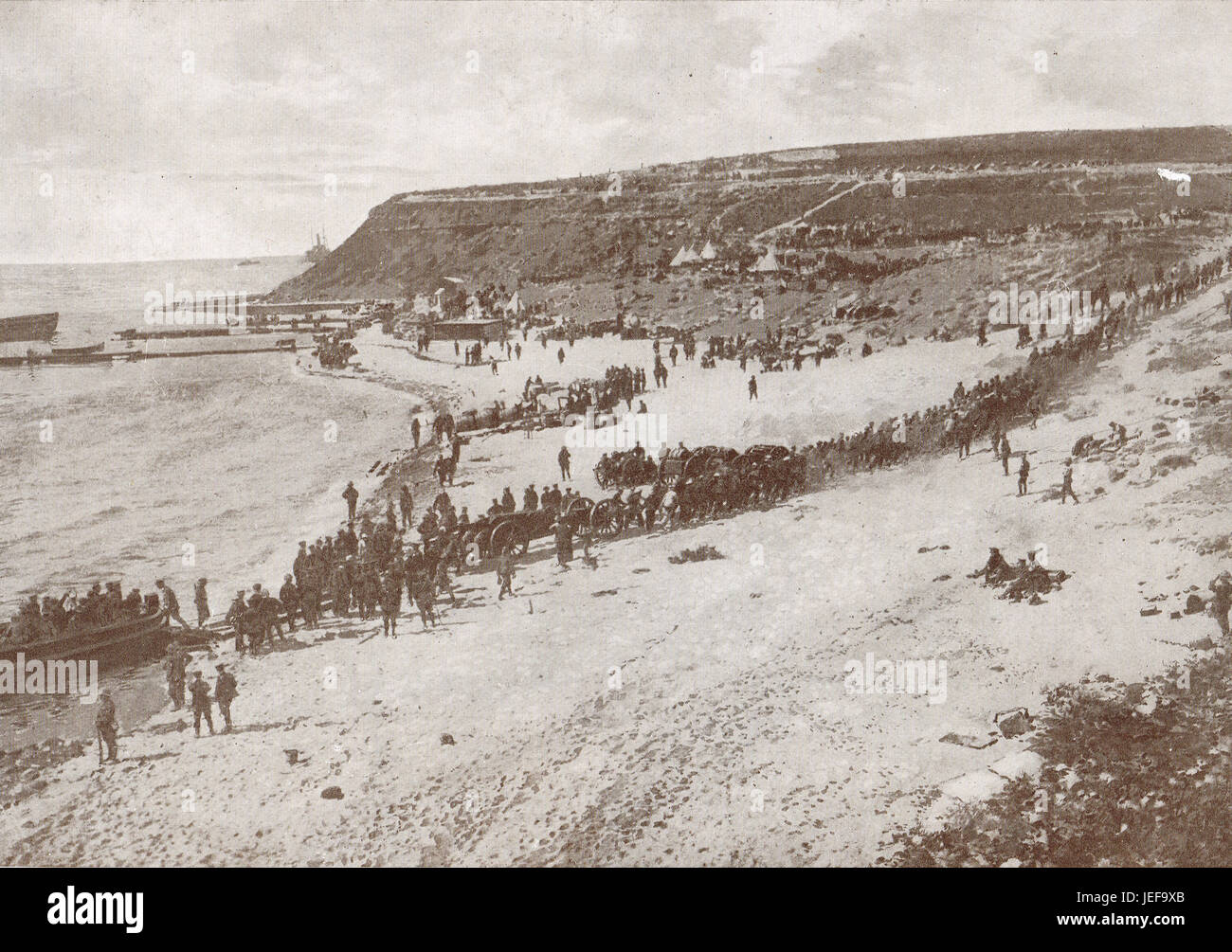 Landung einer Kanone Kap Helles, Gallipoli 1915 Stockfoto