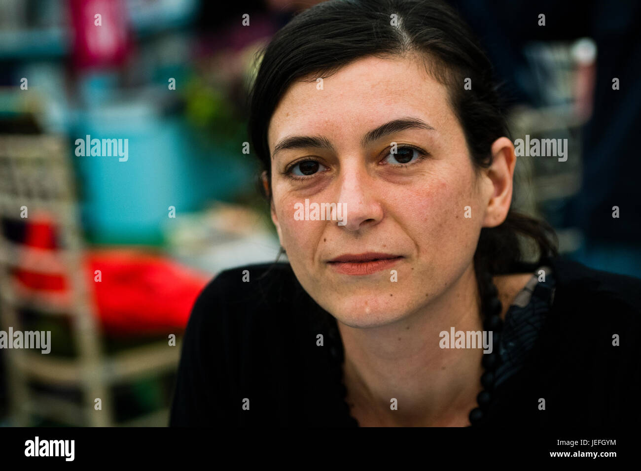 Samanta Schweblin, argentinischer Schriftsteller und Redakteur bei der 2017 Hay Festival of Literature and the Arts Hay on Wye, Wales UK Stockfoto