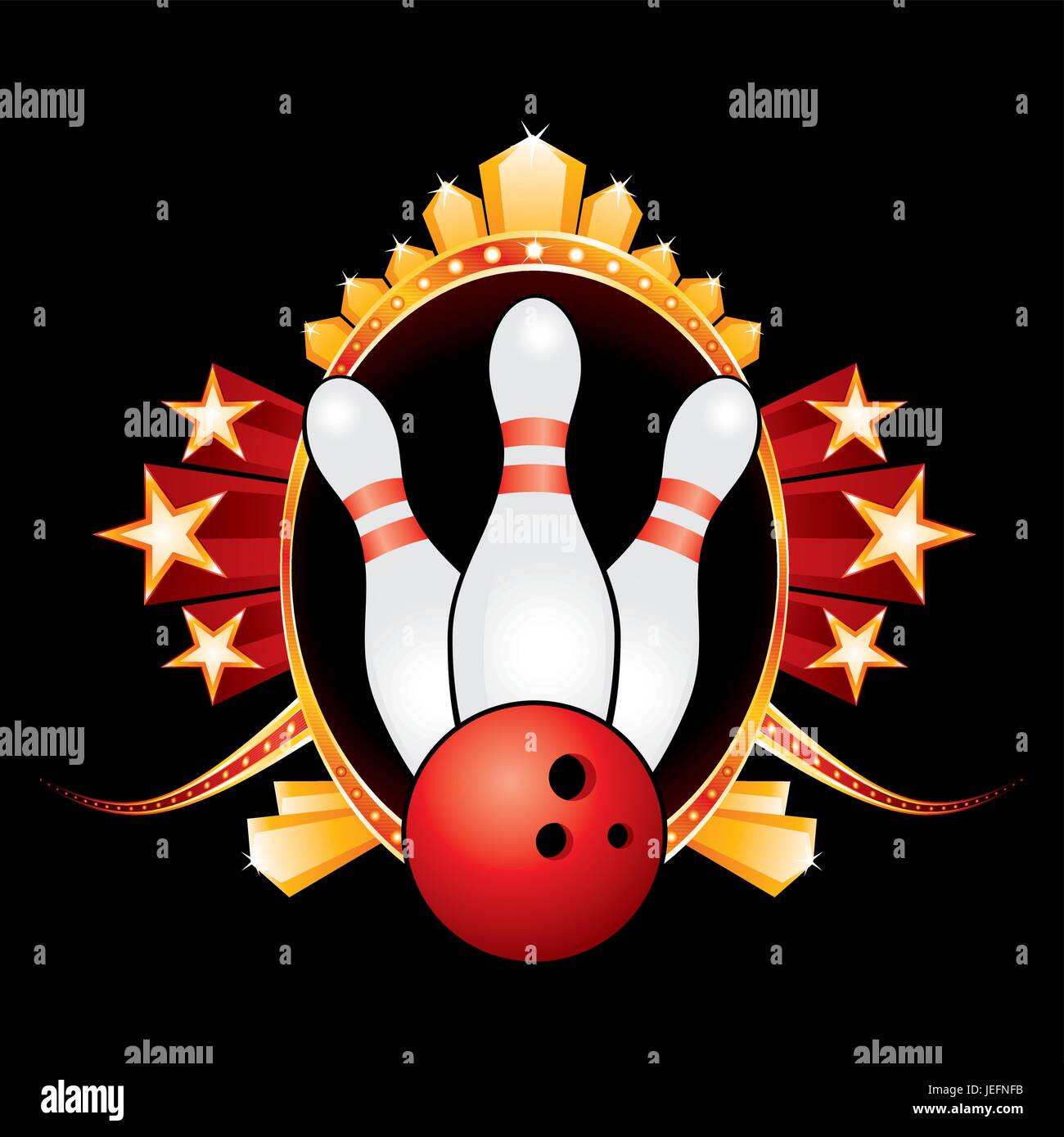 Bowling-design Stock Vektor