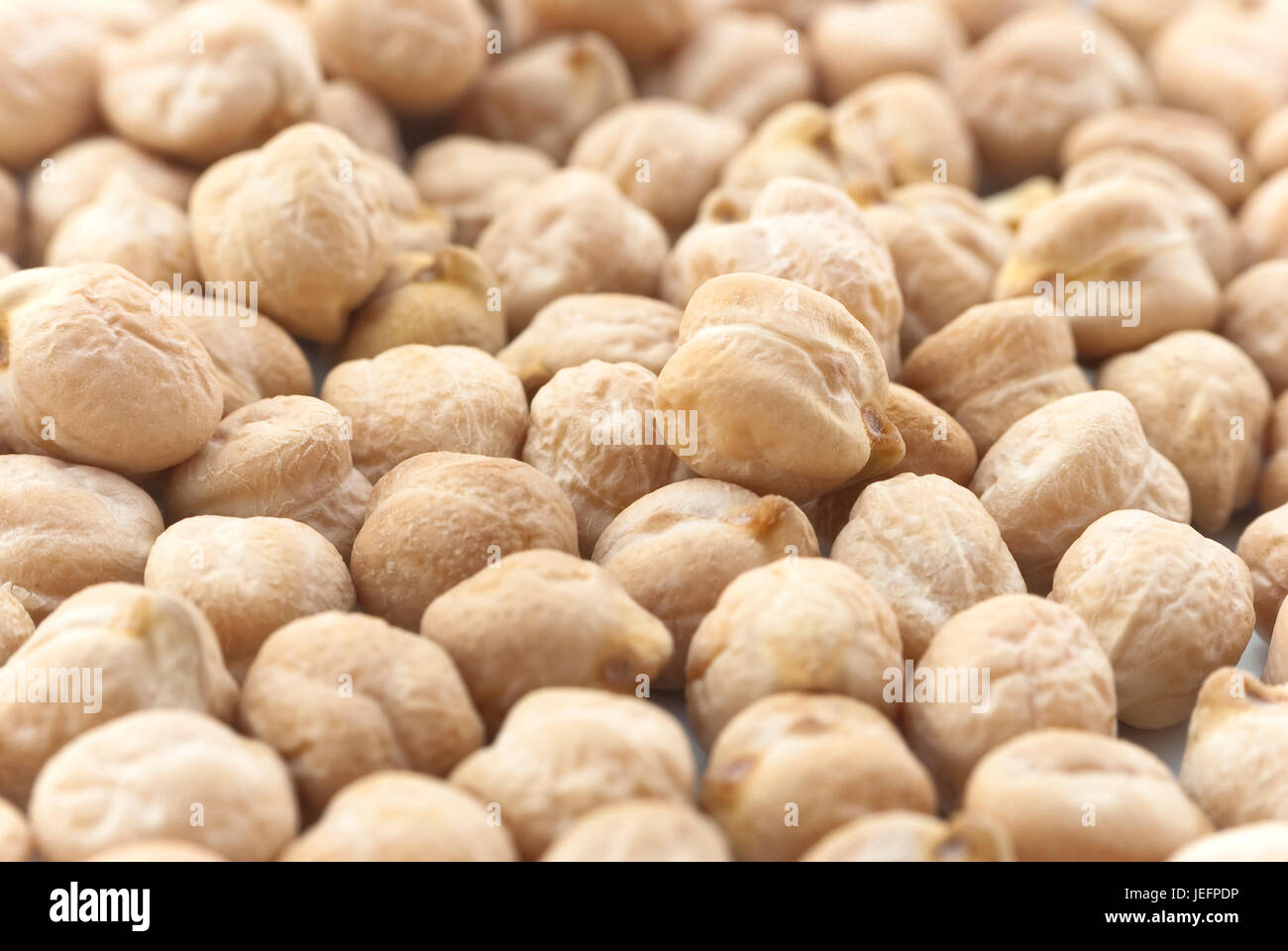 Nahaufnahme (Makro) Kichererbsen (Kichererbsen) füllen ganze Rahmen. Stockfoto