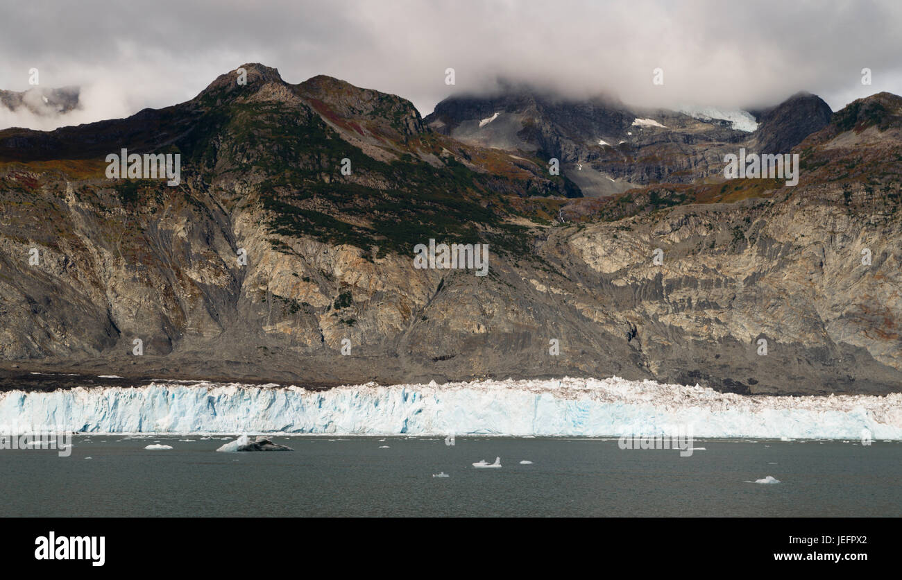 Die Aialik Gletscher fließt zu einer Bucht der gleiche Name Gullys der Harding Eisfeld Stockfoto