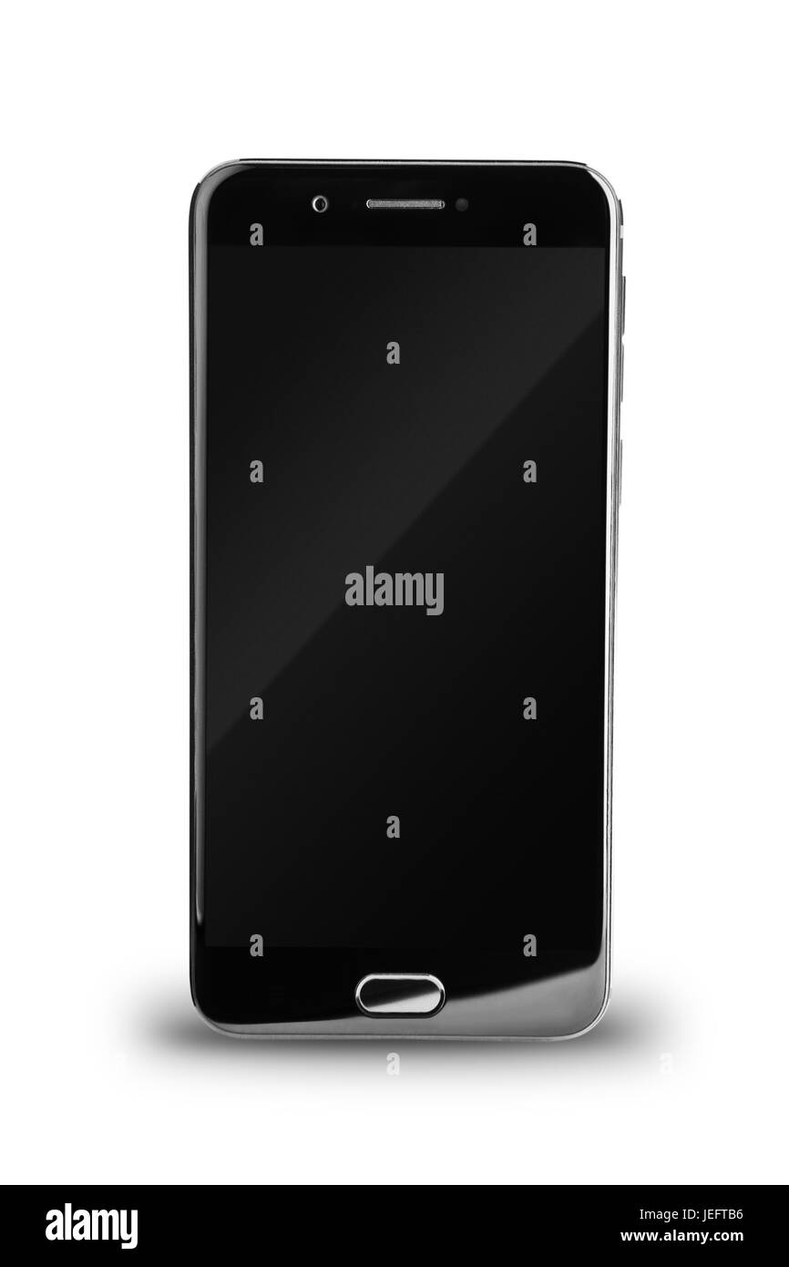 Smartphone isoliert auf weißem Hintergrund Stockfoto