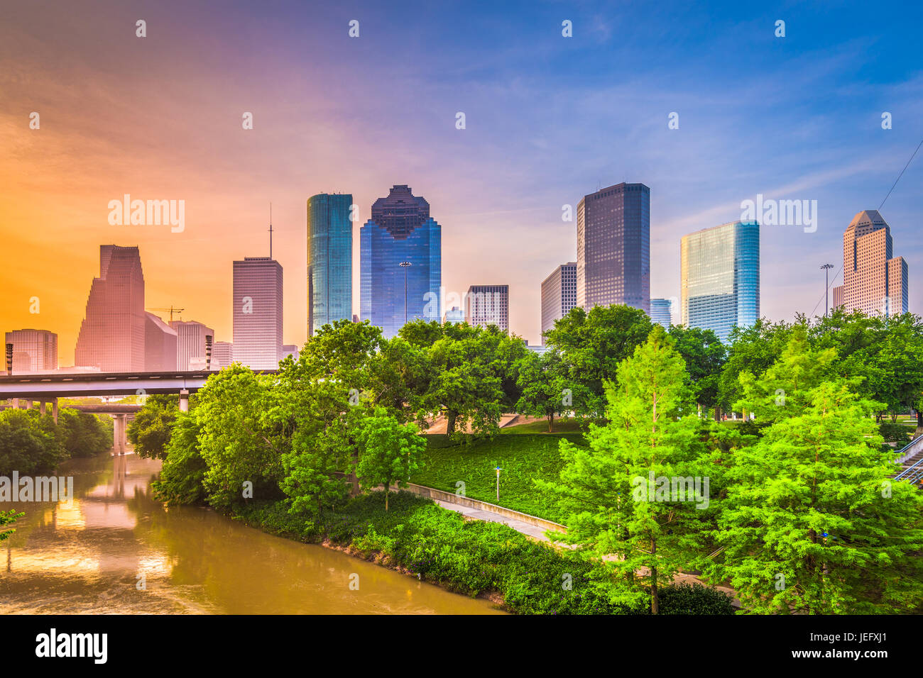 Die Innenstadt von Skyline von Houston, Texas, USA. Stockfoto