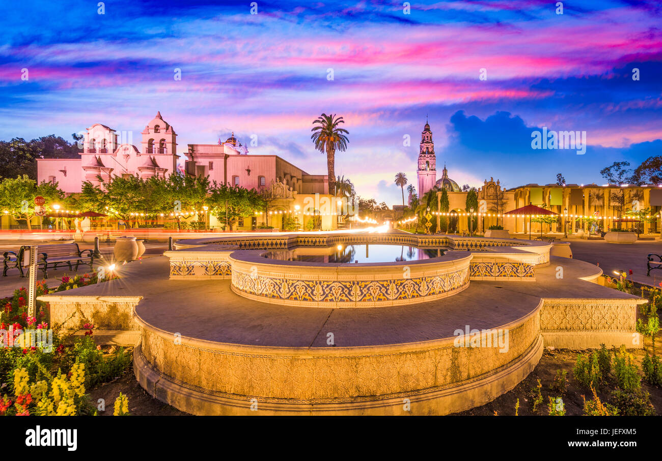 San Diego, Kalifornien, USA-Park und Platz. Stockfoto