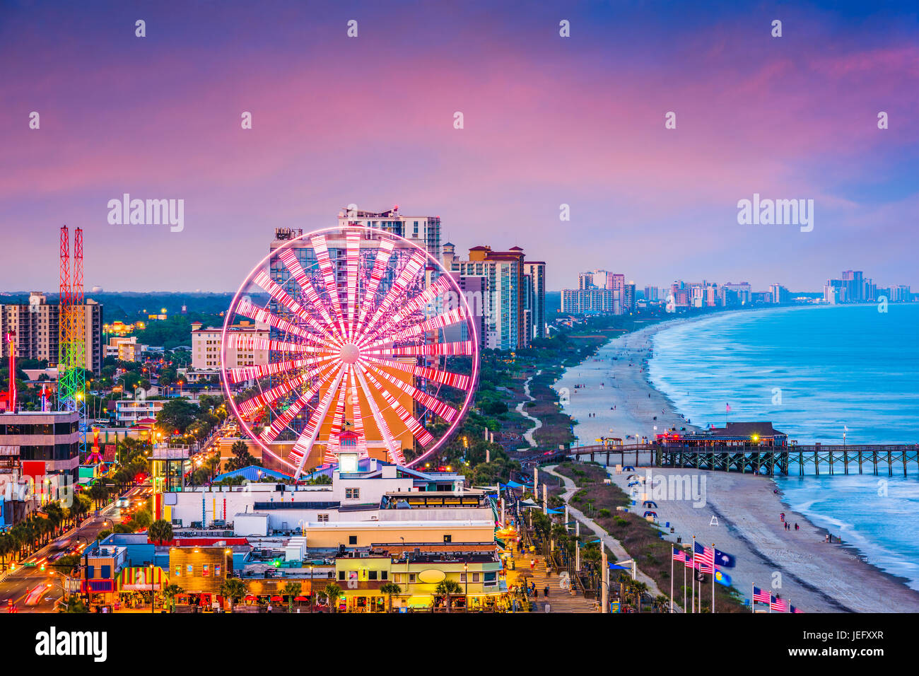 Skyline von Myrtle Beach, South Carolina, USA. Stockfoto