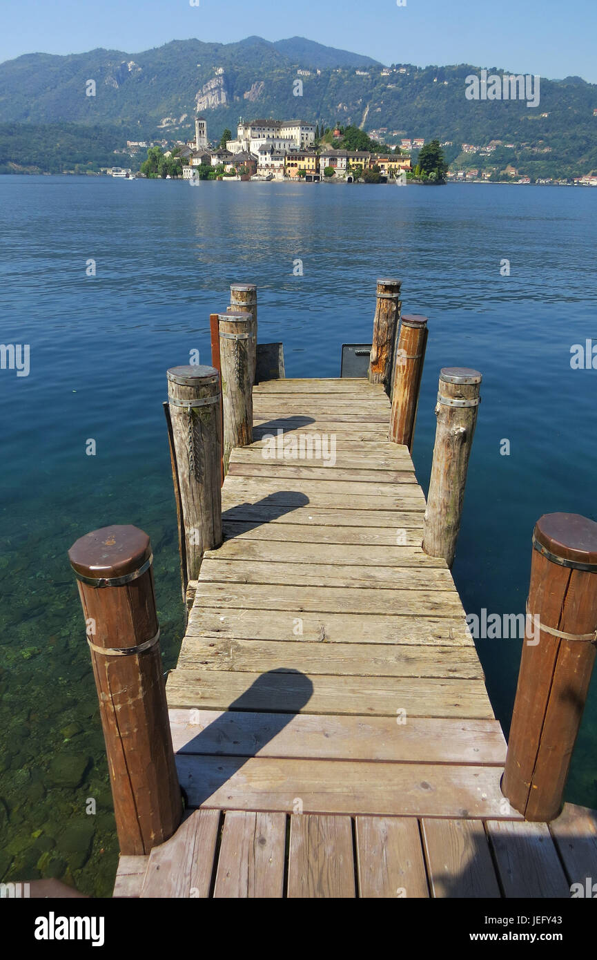 Lago d ' ORTA, Piemont, Italien, mit Blick auf die Isola San Giulio aus
