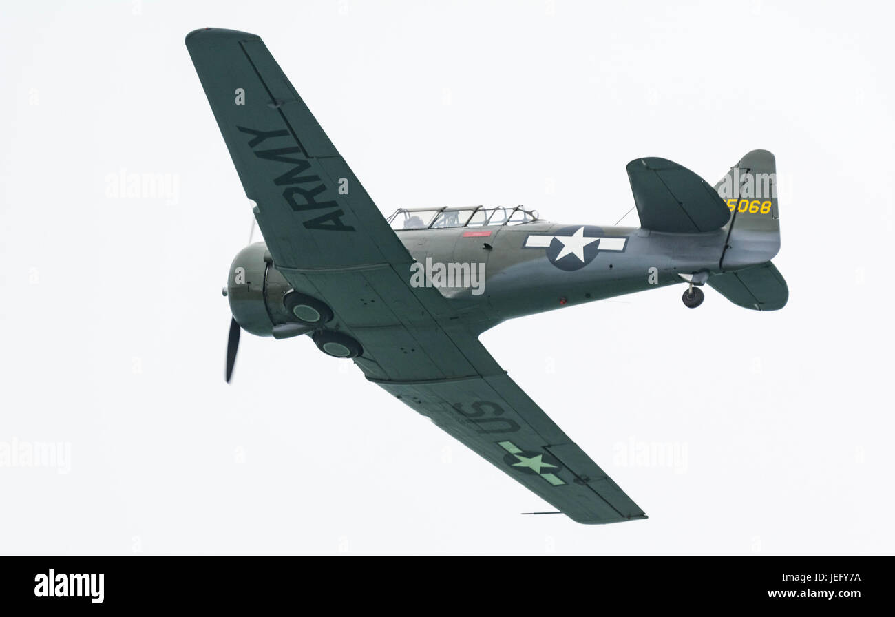 T-6 Texaner. North American Aviation t-6 Texan Weiterbildung einzelner Propeller Militärflugzeuge. Stockfoto