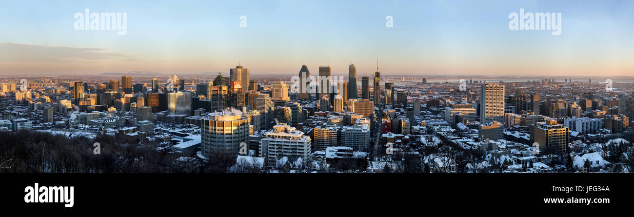 Panorama von Montreal, Kanada von Mont-Royal, Stockfoto