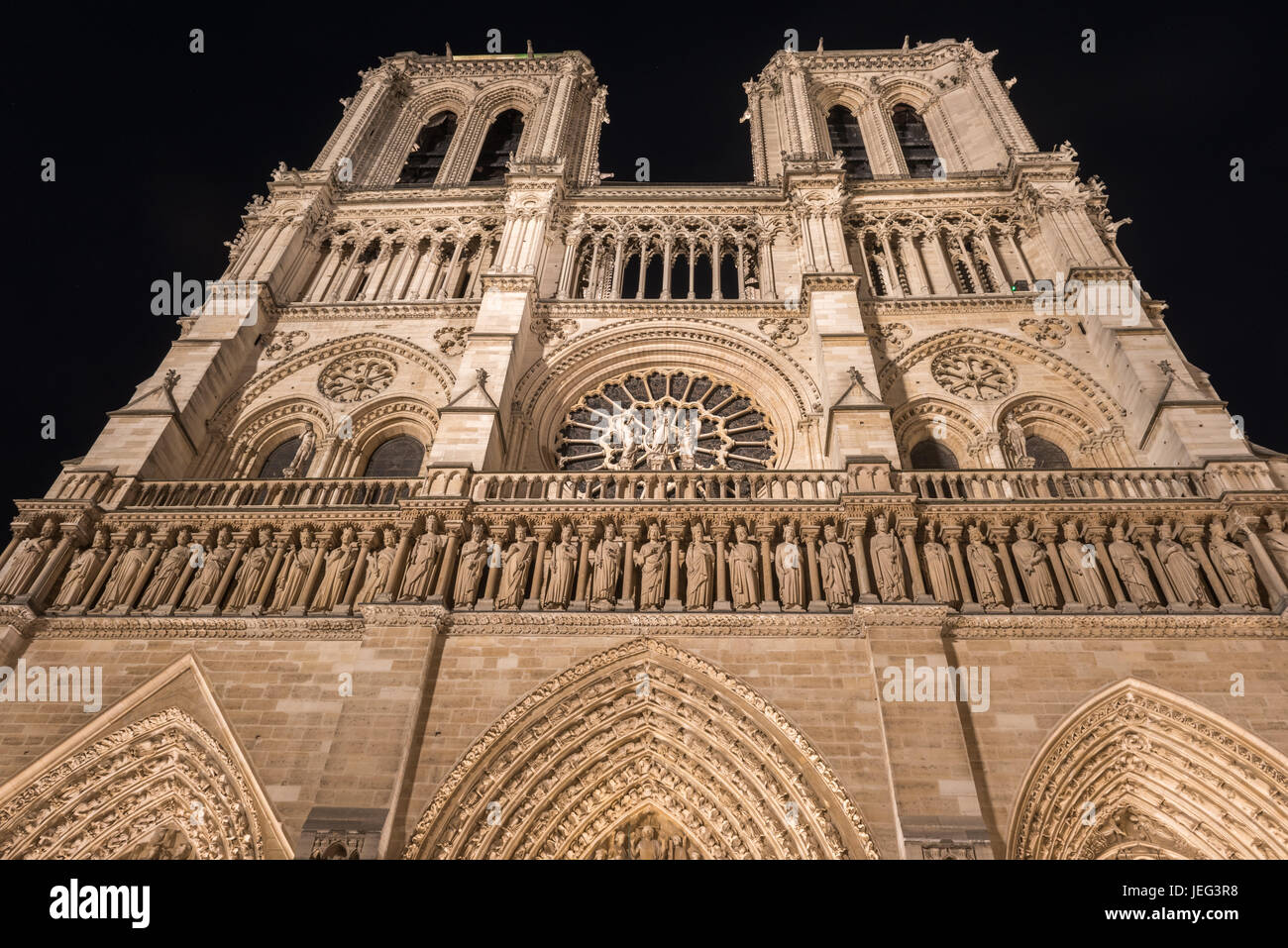 Notre-Dame de Paris ("unsere Liebe Frau von Paris"), ist eine französische gotische mittelalterliche katholische Kathedrale auf der Île De La Cité im vierten Arrondissement von Paris, Stockfoto