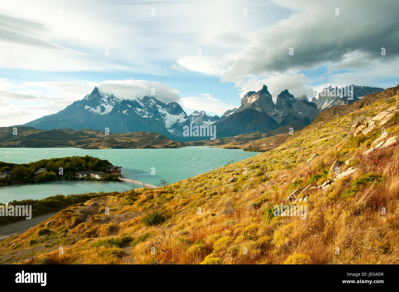 Pehoe See - Torres Del Paine Nationalpark - Chile Stockfoto