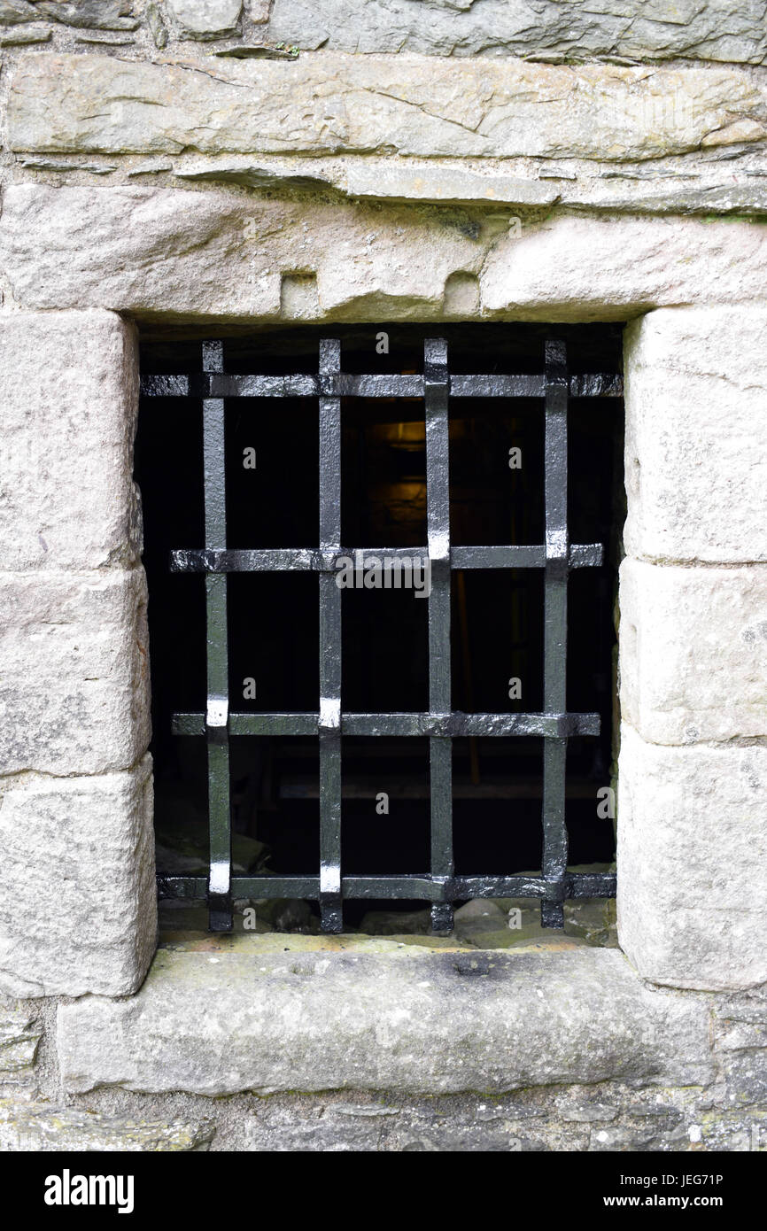 Fenster - Kirkudbright Burg Barred Stockfoto