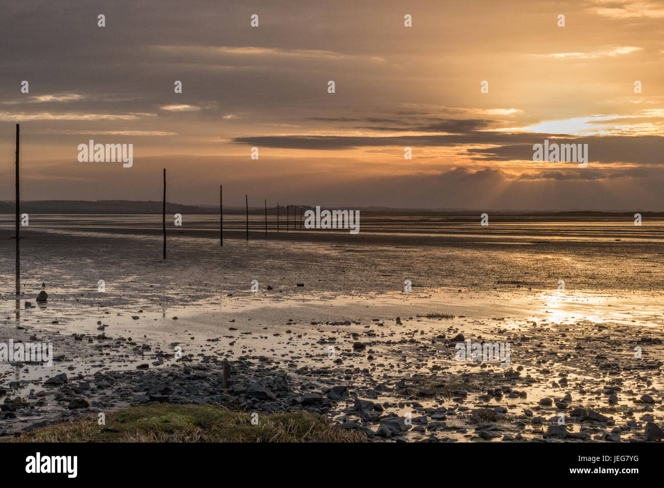 Lindisfarne Damm Stockfoto