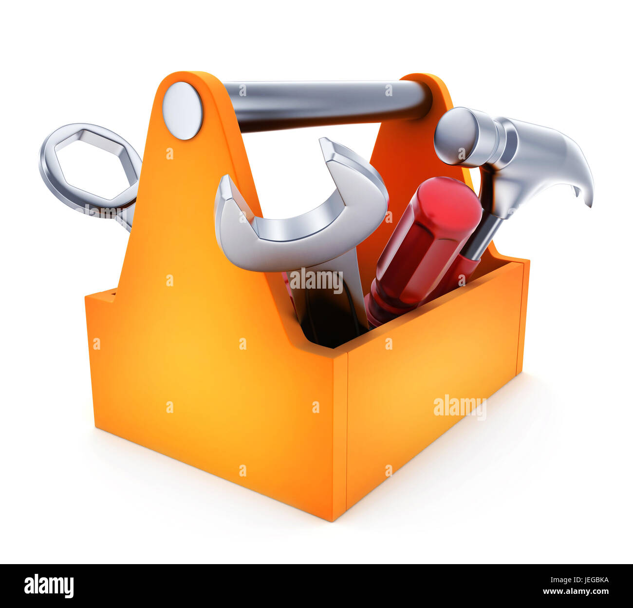 Toolbox-Symbol auf weißem Hintergrund. 3D illustration Stockfoto