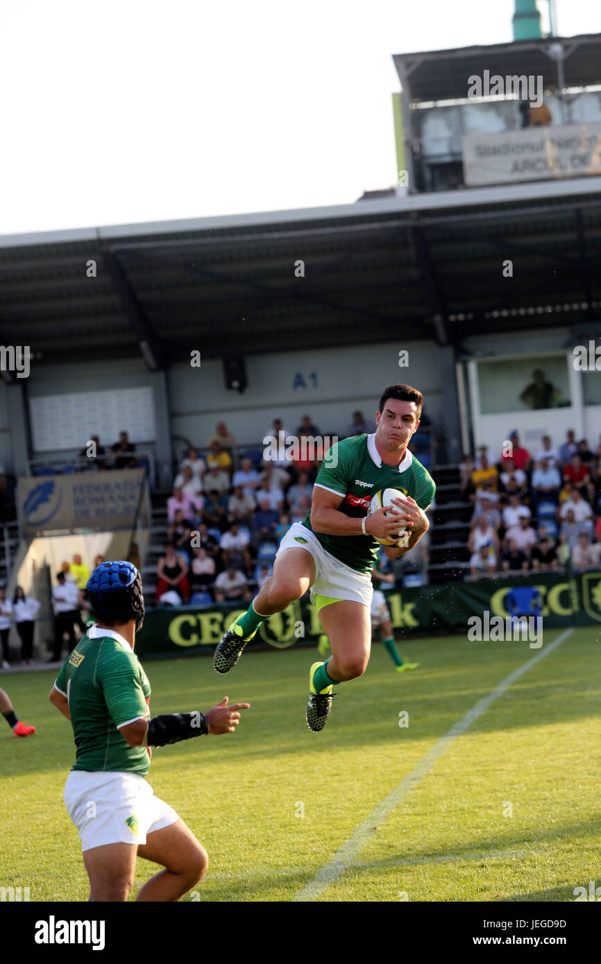 Bukarest, Rumänien. 24. Juni 2017. Rugby-Testspiel zwischen Rumänien und Brasilien, von Rumänien mit 56 bis 5 gewonnen. Bildnachweis: Gabriel Petrescu/Alamy Live-Nachrichten Stockfoto