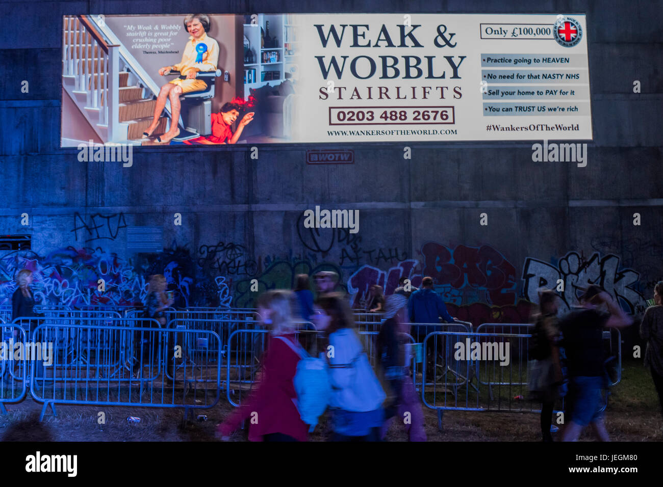 Glastonbury, UK. 24. Juni 2017. Block P, subversive und alternative - 2017 Glastonbury Festival, würdig Farm. Glastonbury, 25. Juni 2017 Credit: Guy Bell/Alamy Live News Bildnachweis: Guy Bell/Alamy Live-Nachrichten Stockfoto