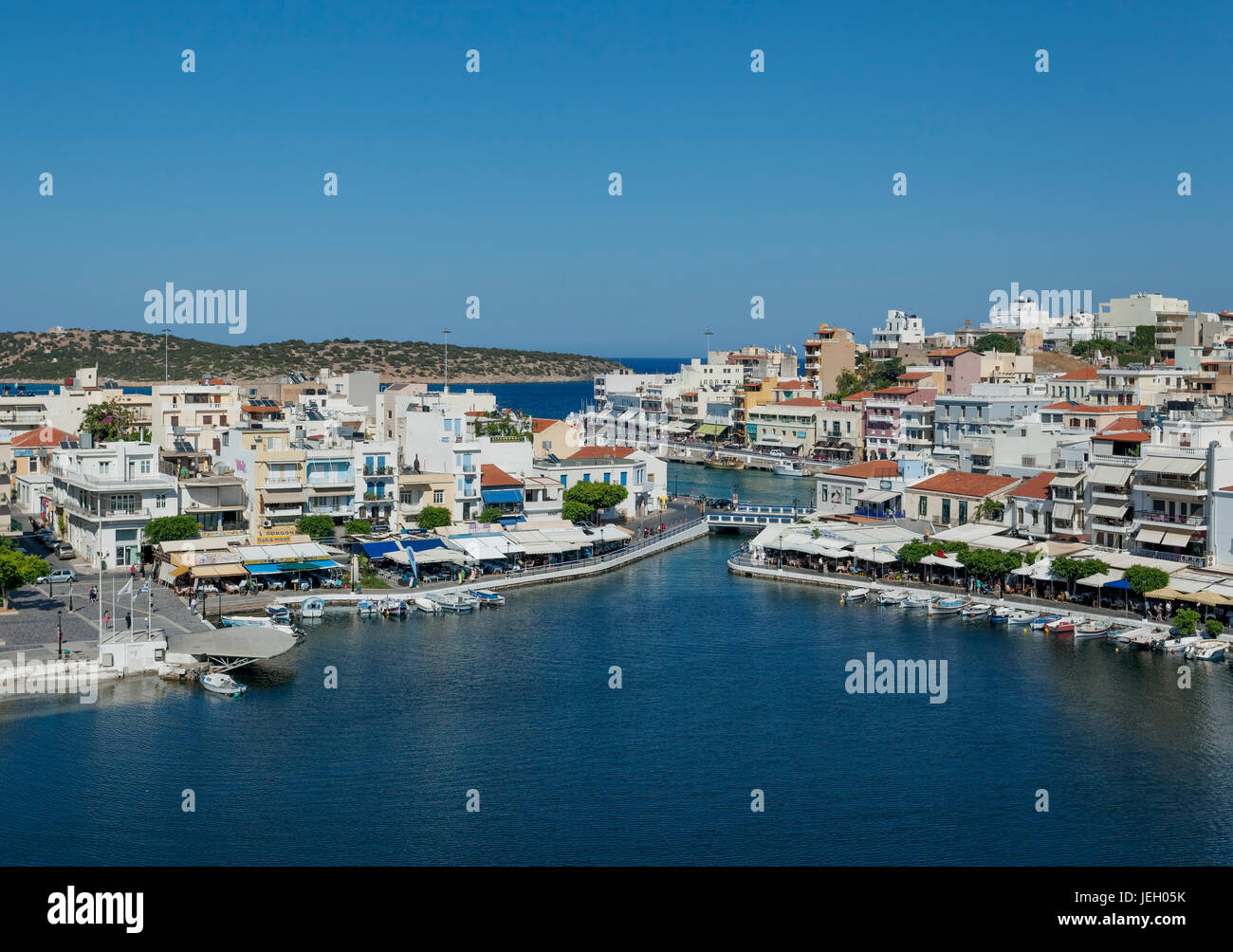 See-Überlieferung in Agios Nikolaos, Kreta, Griechenland Stockfoto