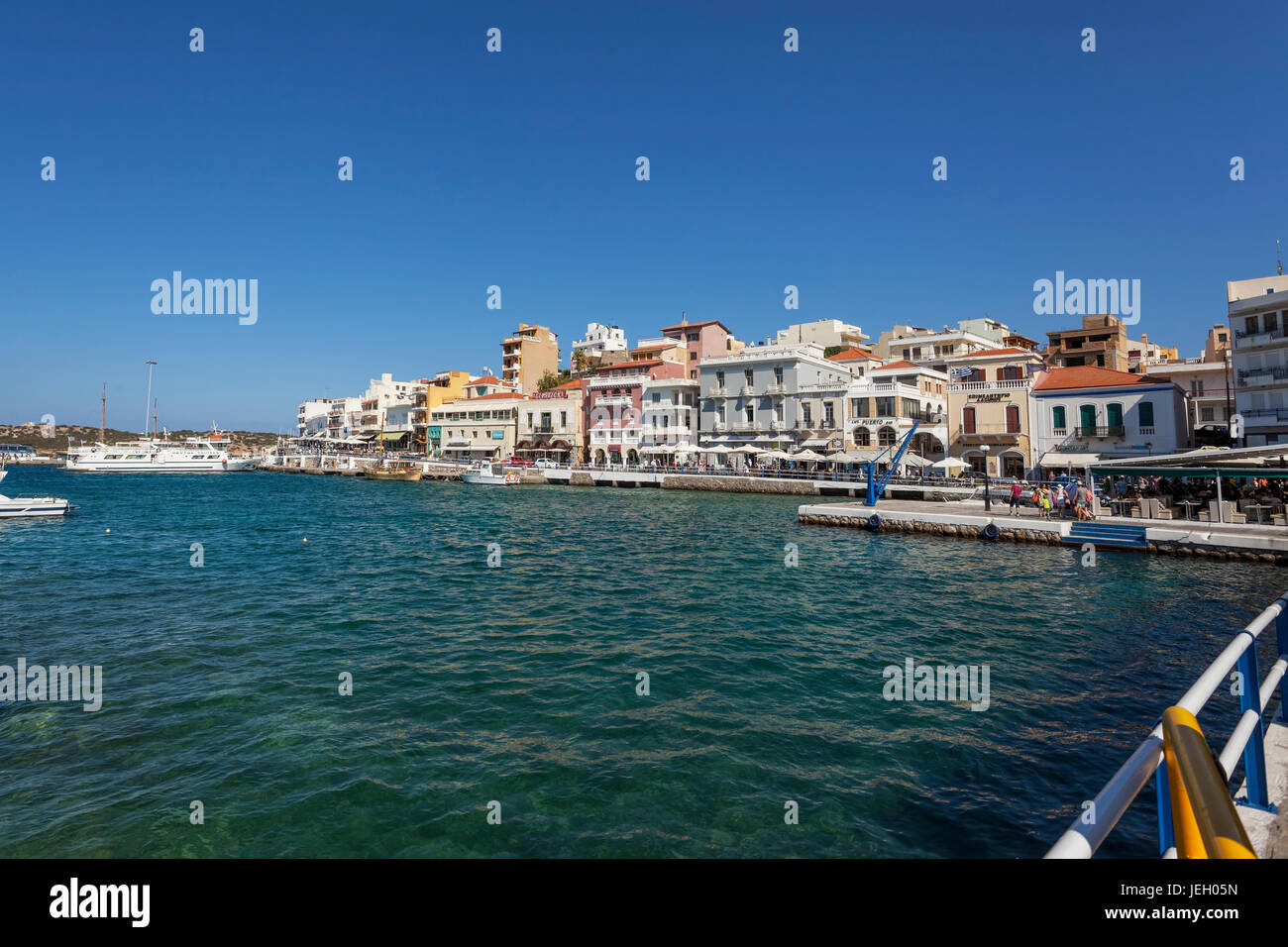 See-Überlieferung in Agios Nikolaos, Kreta, Griechenland Stockfoto