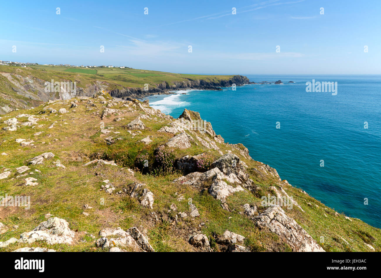 Kynance entlang der Eidechse in Cornwall Stockfoto