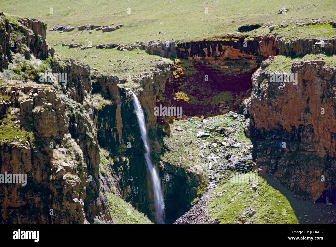 Wasserfall Bokong Nature Reserve Maloti Mountains Leribe Bezirk Lesotho Südliches Afrika Stockfoto