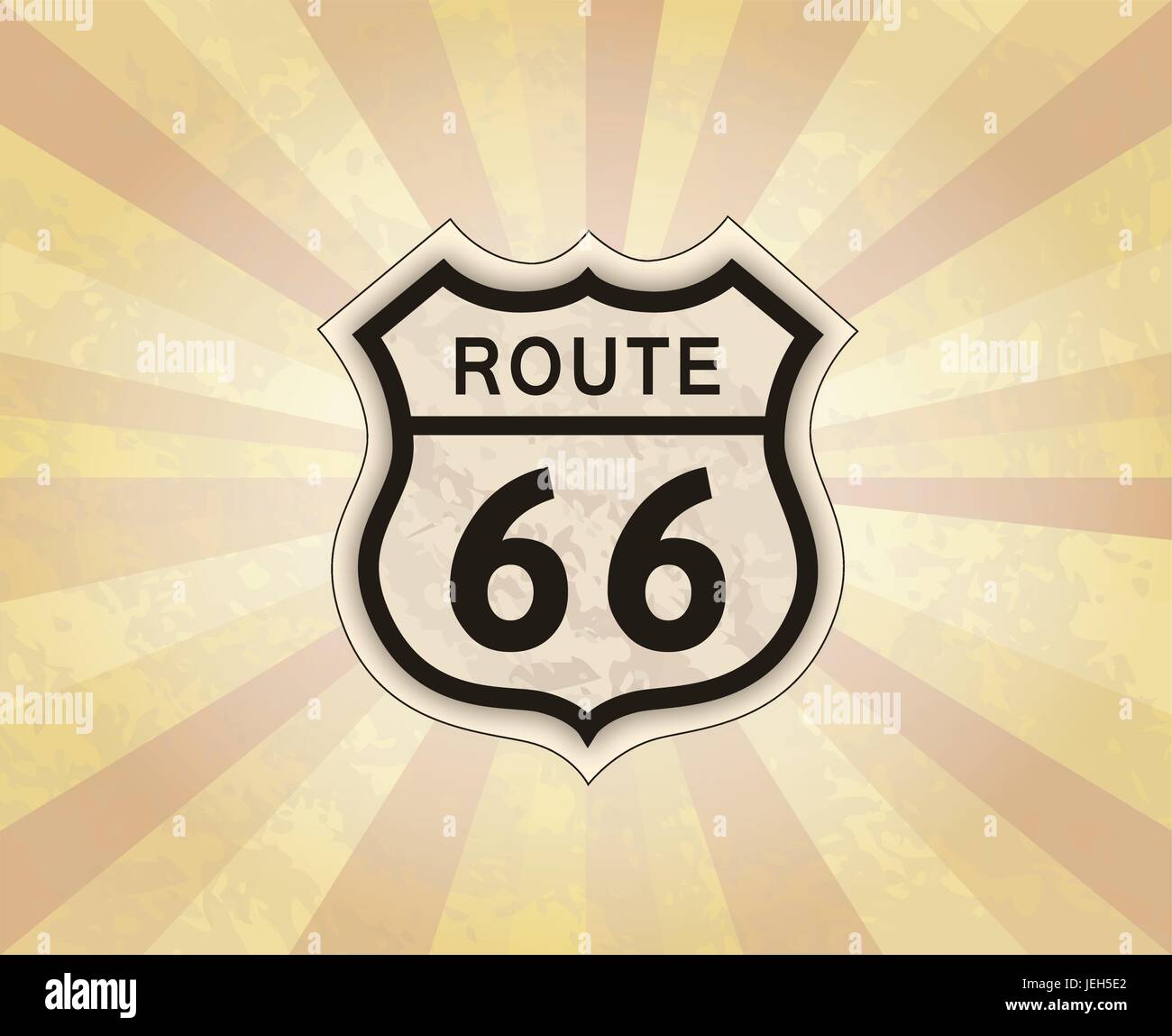 Route 66 Schild. American Road Symbol. Reise usa retro Hintergrund. Stock Vektor