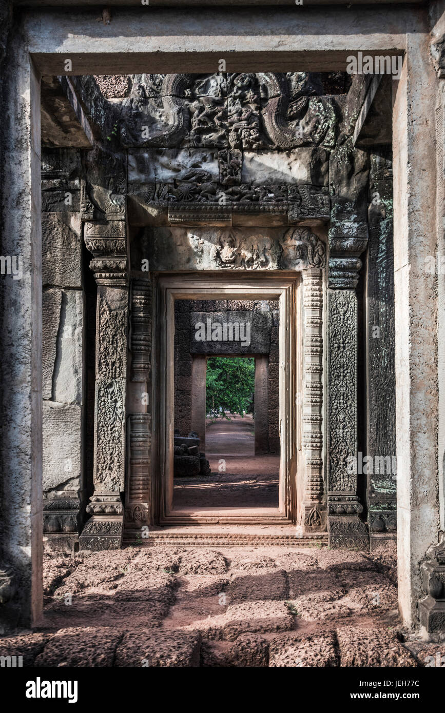 Banteay Samre Tempel, ein Hindu-Tempel in Angkor Wat-Stil; Siem Reap, Kambodscha Stockfoto