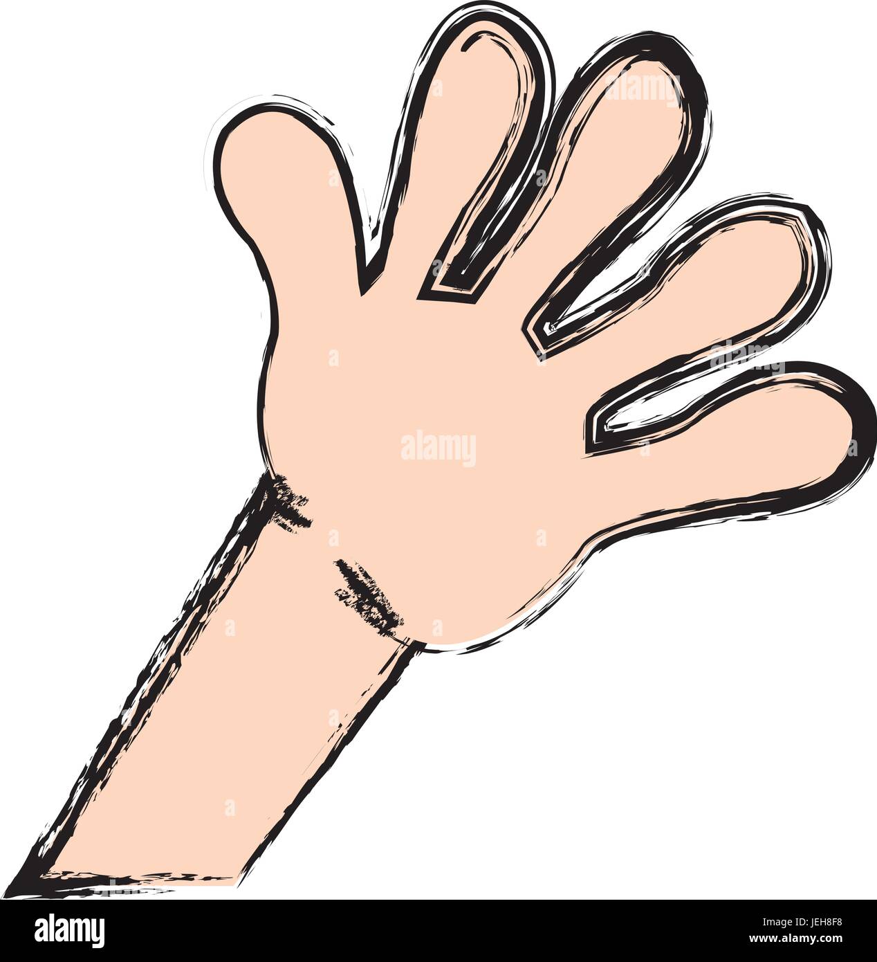 Cartoon Hand Kind Zeigt Funf Finger Stock Vektorgrafik Alamy