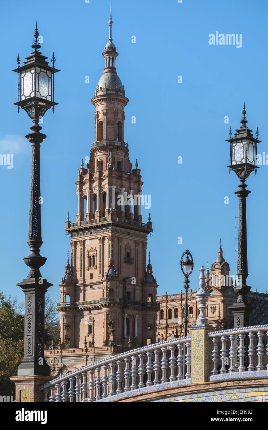 Plaza de Espana; Sevilla, Andalusien, Spanien Stockfoto
