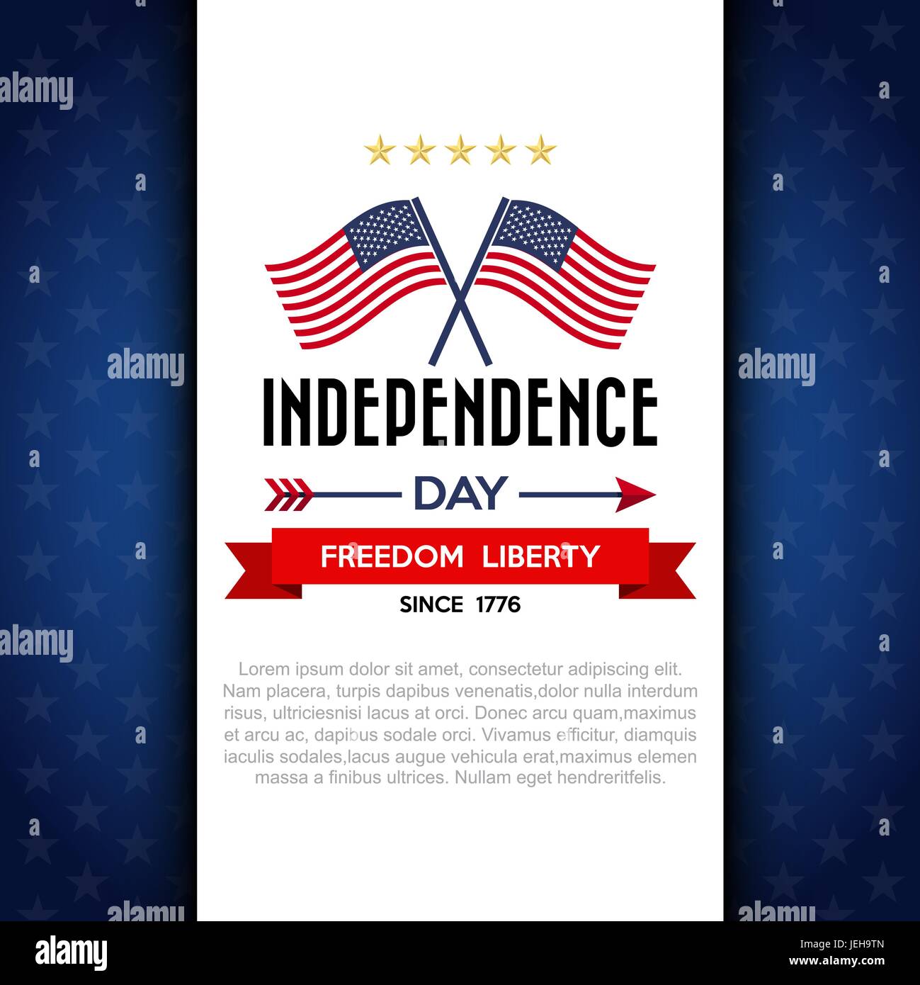 Independce Tag Design Element, USA Flagge Muster Hintergrund. Illustratiom EPS10 Stock Vektor