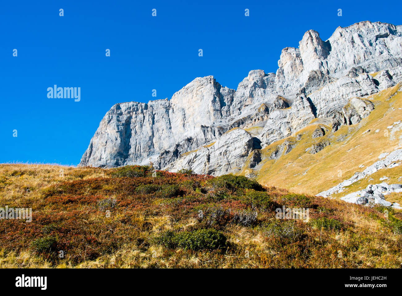 FIZ-Berge im Herbst in der Nähe von Chamonix Mont Blanc, Frankreich Stockfoto