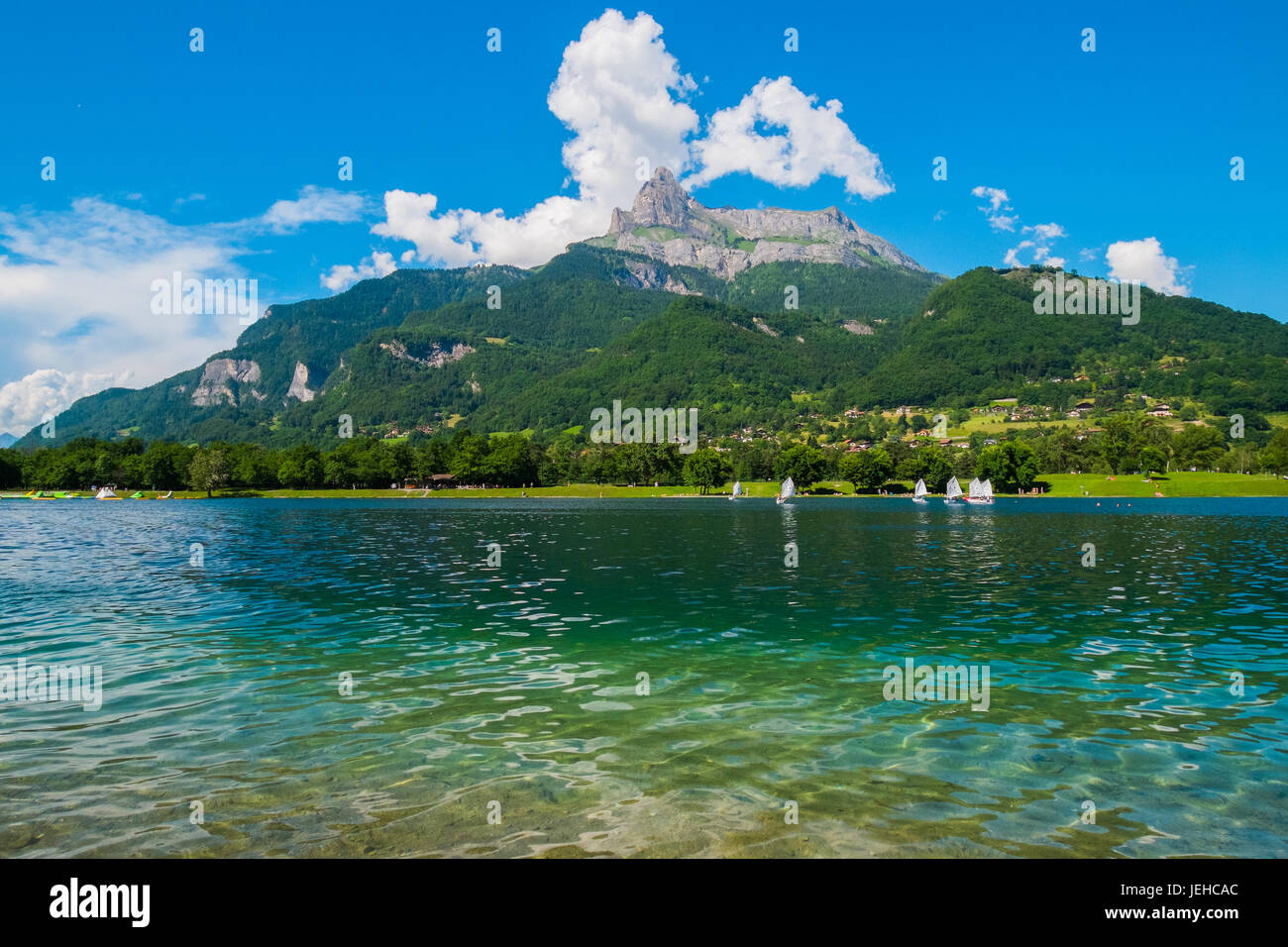 Lac de Passy in der Nähe von Chamonix Mont Blanc, Frankreich Stockfoto