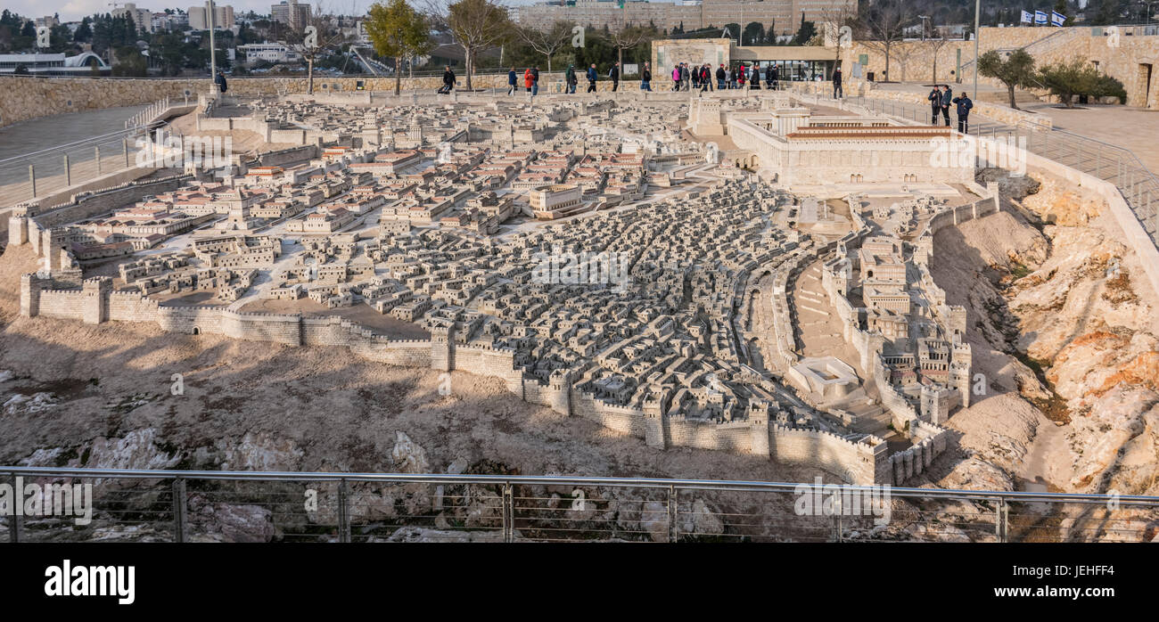 Modell des zweiten Tempels, Museum; Jerusalem, Israel Stockfoto