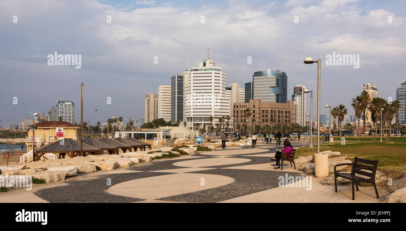 Homat HaYam Promenade; Tel Aviv-Yafo, Bezirk Tel Aviv, Israel Stockfoto