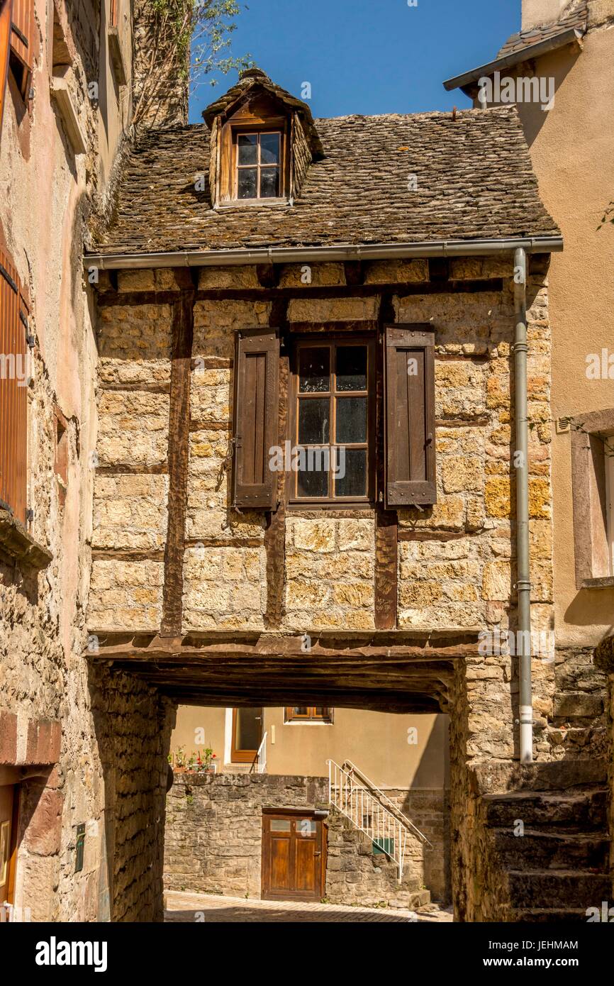 Typische Häuser von La Canourque. Lozere. Occitanie. Frankreich. Europa Stockfoto