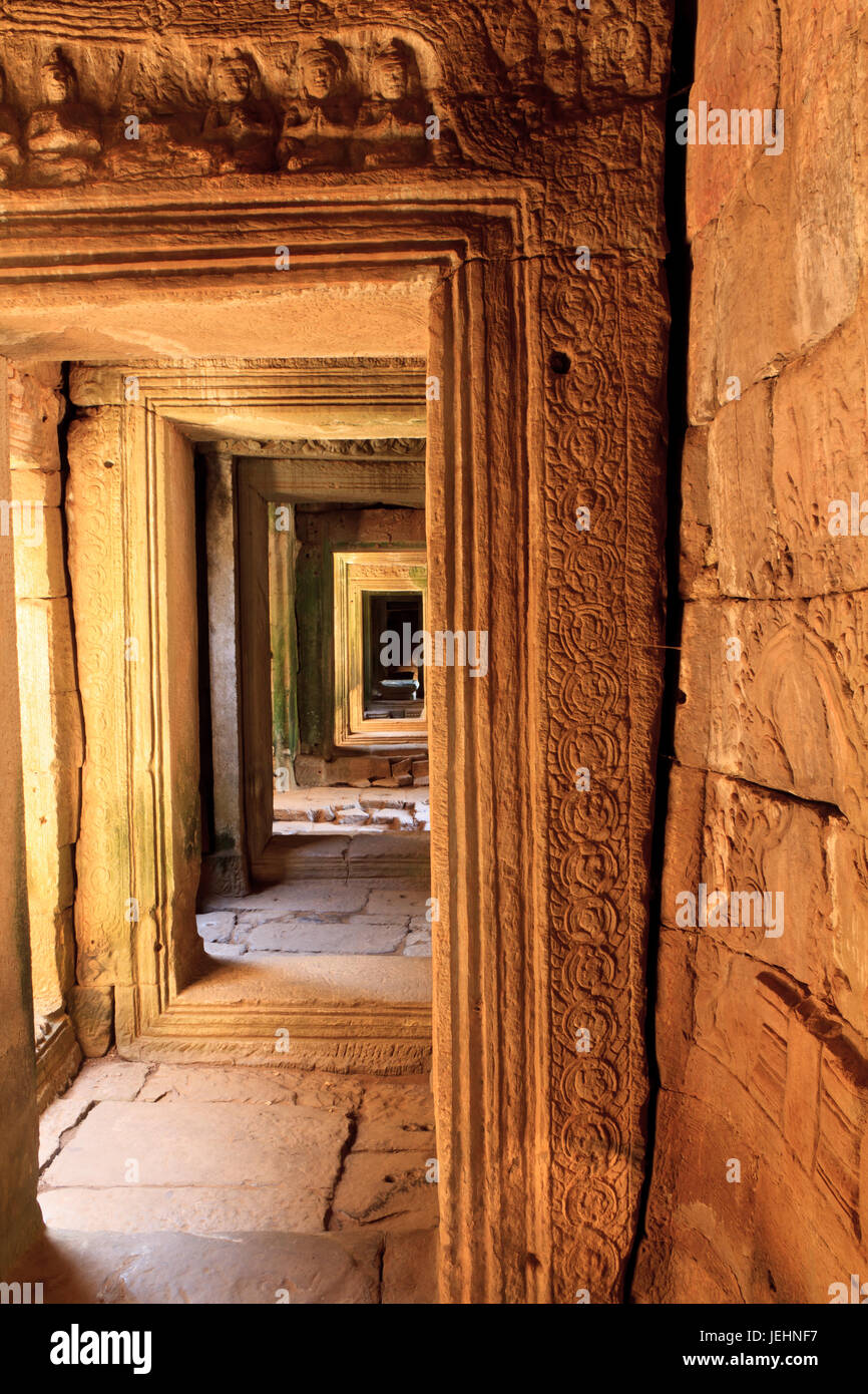 Flur in einem Tempel Ankor Wat Stockfoto