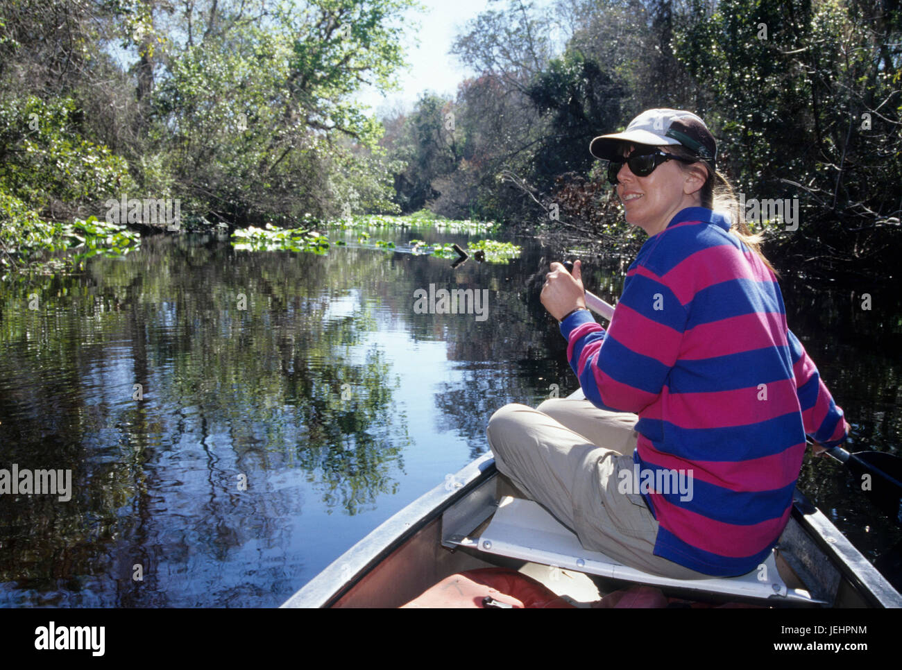 Kanufahren auf Felsen-Frühlinge, Wekiwa Springs State Park, Florida Stockfoto