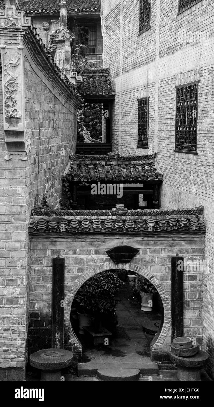 Ein chinesisches traditionelles Haus mit Garten in Fenghuang Xian Provinz Hunan China Stockfoto