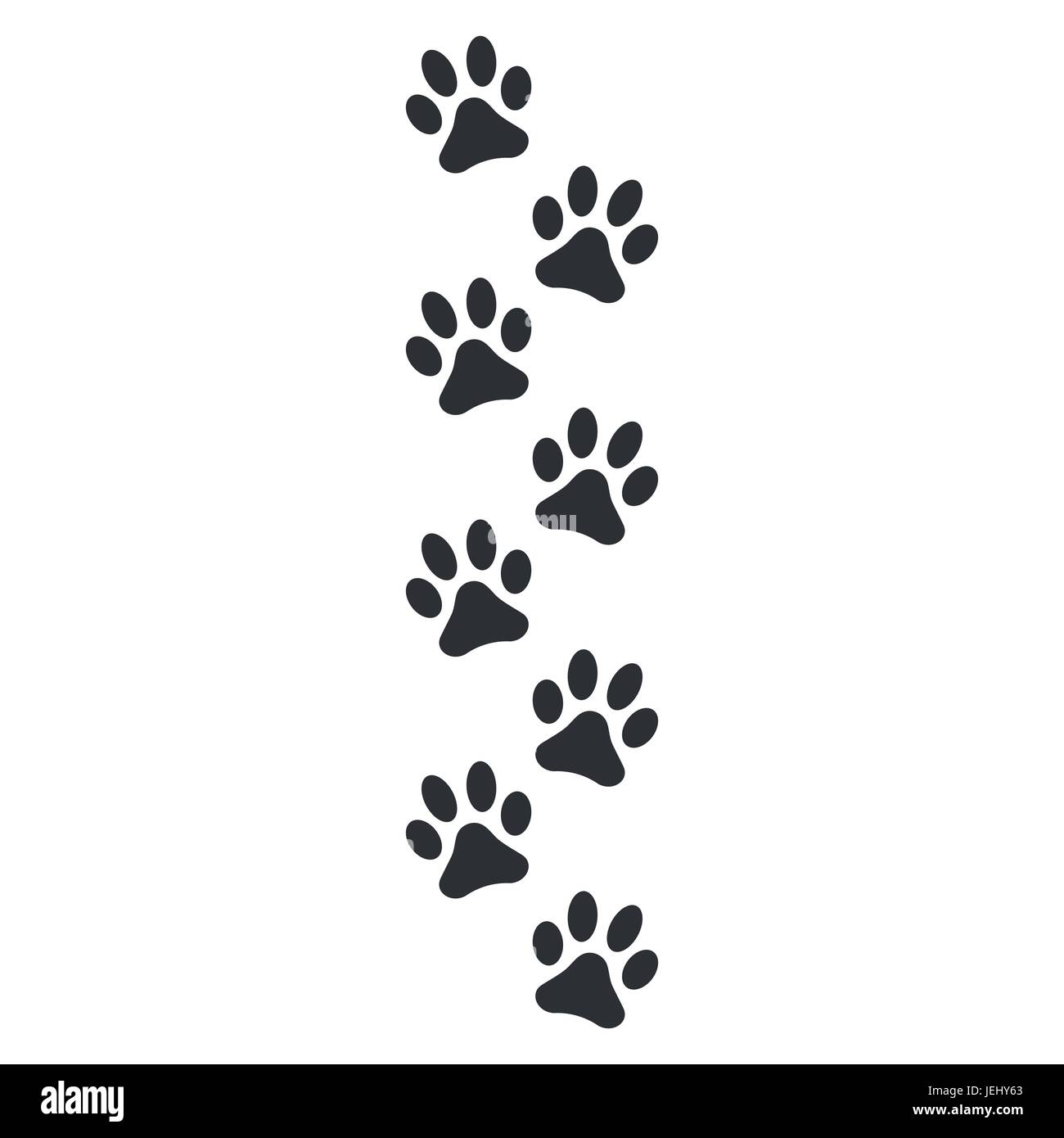 Paw print Vektor-Illustration isoliert auf weißem Hintergrund Stock Vektor