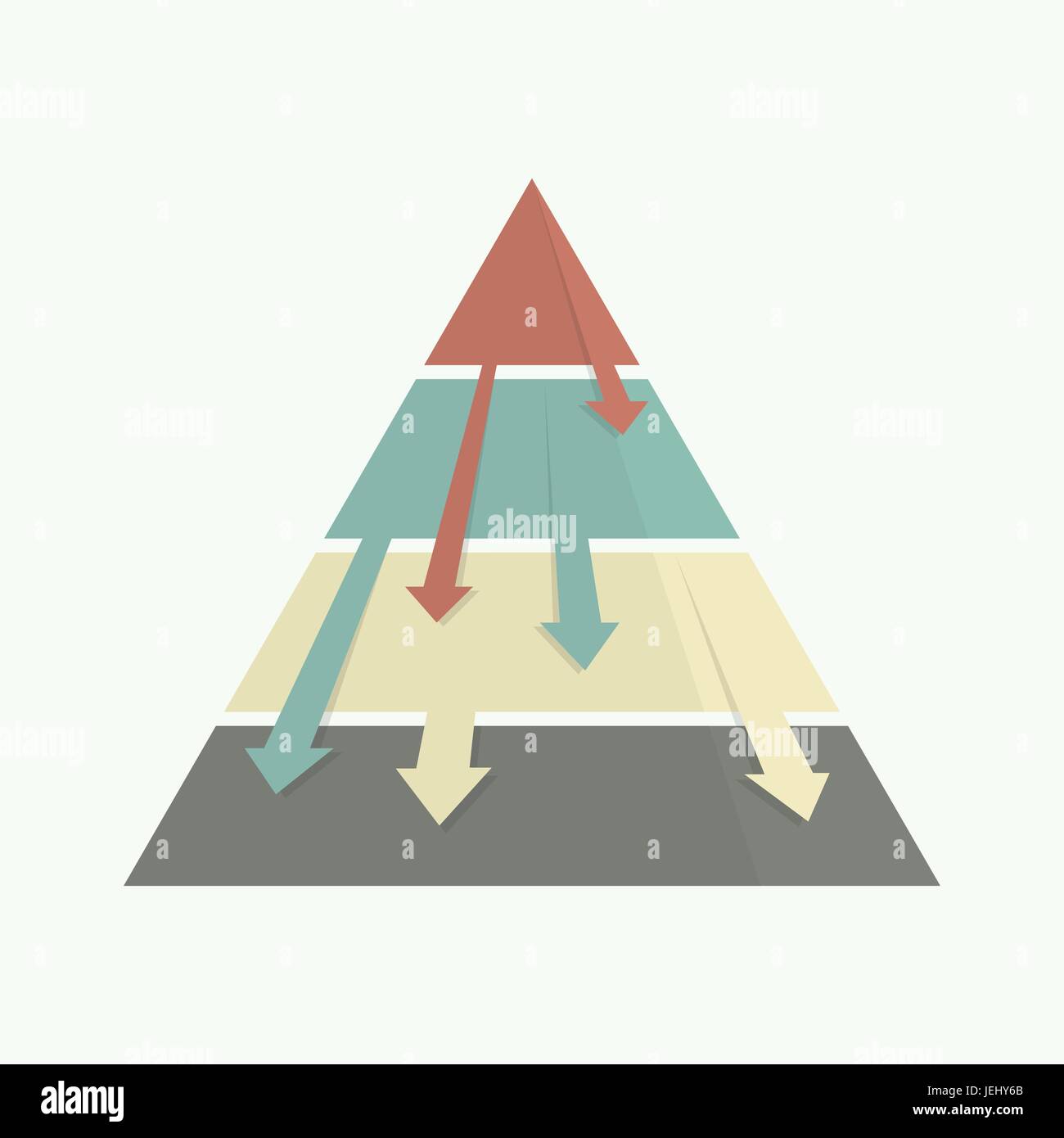 Top-Down-Pyramide-Business-Strategie. Vektor-illustration Stock Vektor