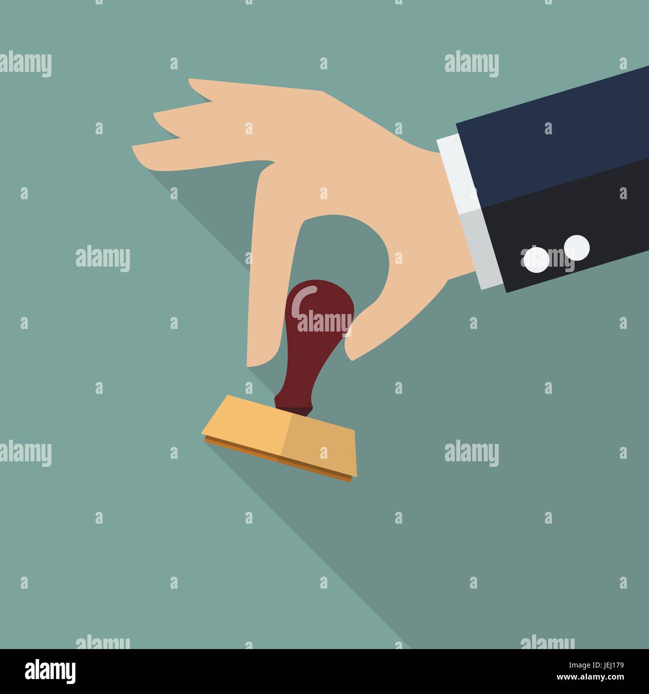 Firmenstempel Hand halten. Vektor-illustration Stock Vektor