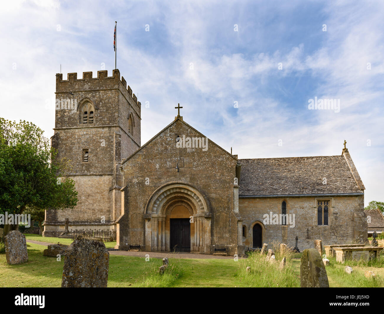 St. Michael und alle Engel Kirche, Guiting Power, Cotswolds, UK Stockfoto