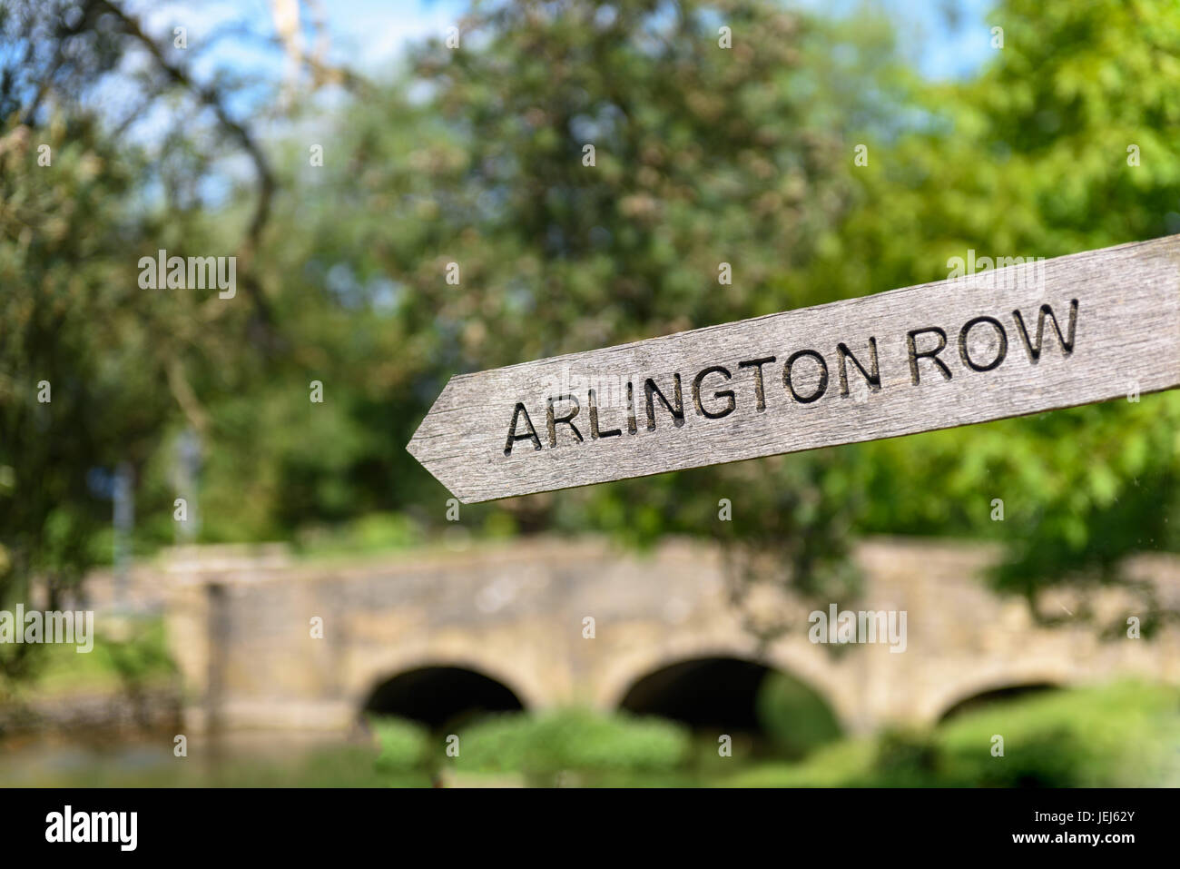 Arlington Row Zeichen, Bibury, Cotswolds, UK Stockfoto