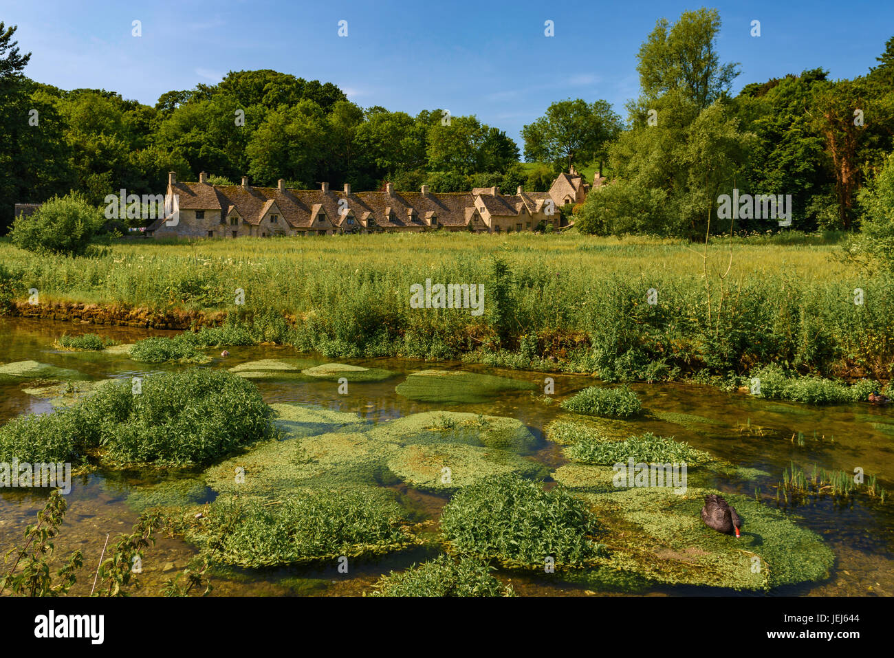 Arlington Row & Coln River, Bibury, Cotswolds, UK Stockfoto