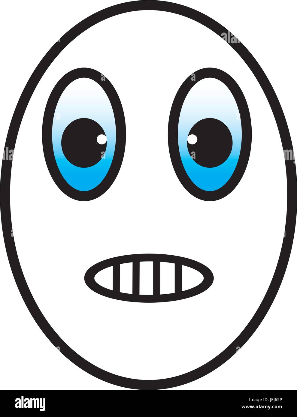 Eggman Cartoon Gesicht wütend mit blauen Augen Stock Vektor